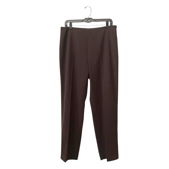 Talbots Heritage Slim Pants Womens Size 12 Petite Brown Side Zip Dress Pants Zip - Picture 1 of 6